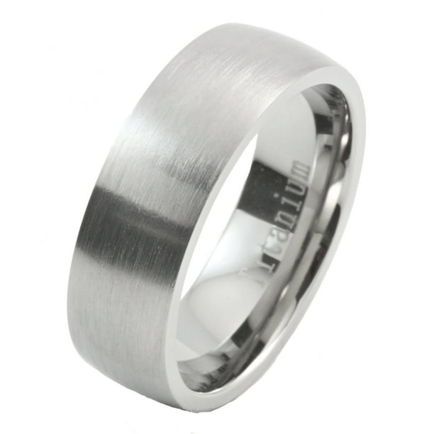 Security Jewelers Titanium 7mm Grooved & Satin Finished Band Size 11.5 Ring Size 11.5 